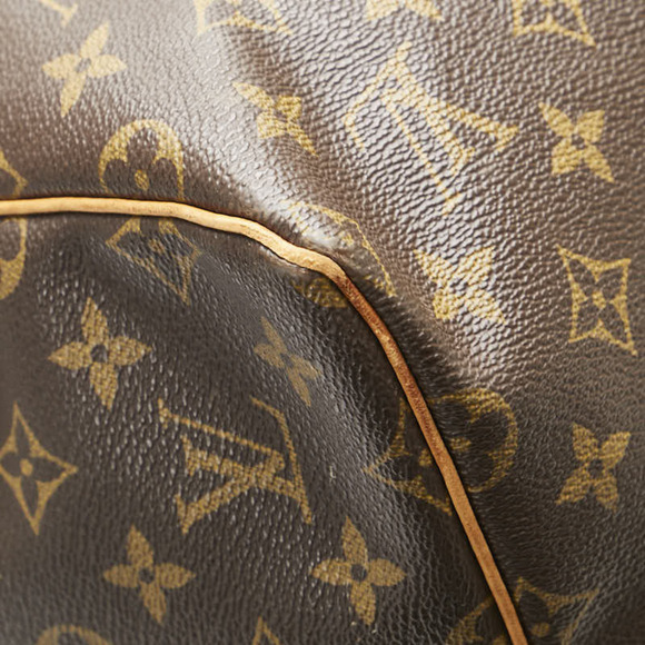 LOUIS VUITTON Authentic Brown Monogram Leather Keepall 55 Boston Bag - Picture 8 of 13